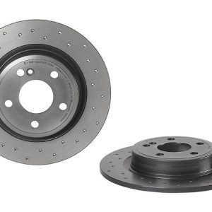 Brembo Brake Rotor, Xtra, Solid Cross Drilled, One Piece Design, Wheel Bolt Pattern 5 X 112 Millimeter – 08B3484XC02