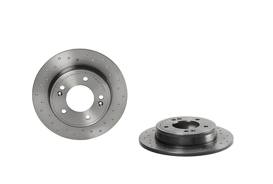 Brembo Brake Rotor, Xtra, Solid Cross Drilled, One Piece Design, Wheel Bolt Pattern 5 X 114.3 Millimeter – 08C1722XC02