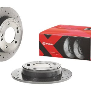 Brembo Brake Rotor, Xtra, Solid Cross Drilled, One Piece Design, Wheel Bolt Pattern 5 X 114.3 Millimeter – 08C1722XC02