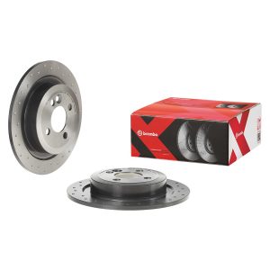 Brembo Brake Rotor, Xtra, Solid Cross Drilled, One Piece Design, Wheel Bolt Pattern 4 X 100 Millimeter – 08.C307.1X