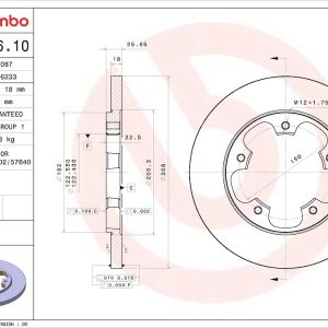 Brembo Brake Rotor, Prime, Solid, One Piece Design, Wheel Bolt Pattern 5 X 150 Millimeter – 08N27610C02