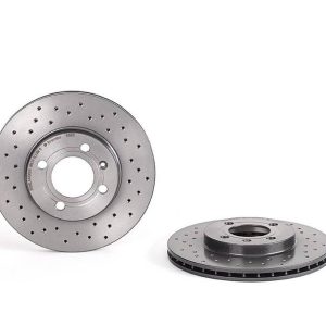 Brembo Brake Rotor, Xtra, Vented Cross Drilled, One Piece Design, Wheel Bolt Pattern 4 X 100 Millimeter – 0951661XC02