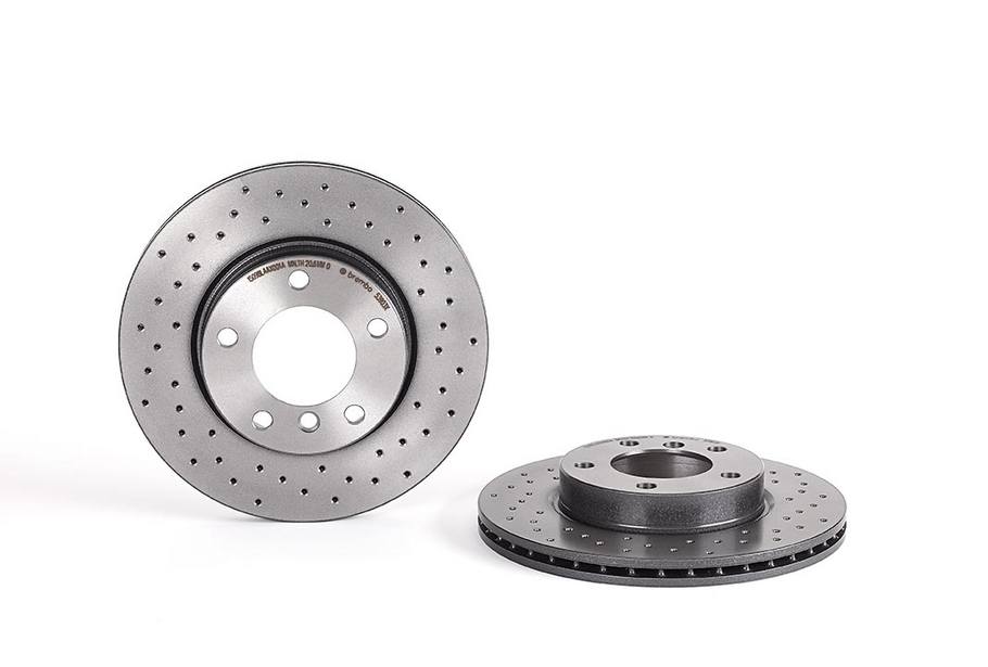 Brembo Brake Rotor, Xtra, Vented Cross Drilled, One Piece Design, Wheel Bolt Pattern 5 X 120 Millimeter – 0953903XC02