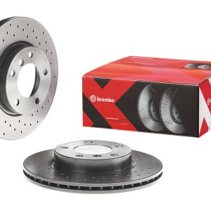 Brembo Brake Rotor, Xtra, Vented Cross Drilled, One Piece Design, Wheel Bolt Pattern 5 X 120 Millimeter – 0953903XC02