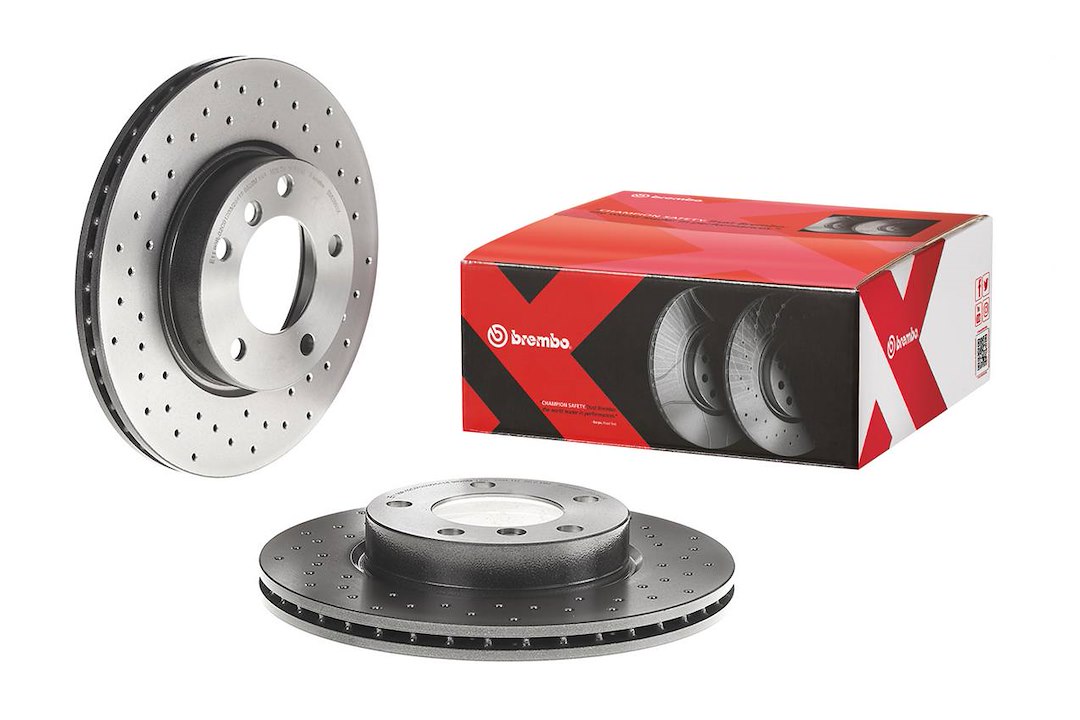 Brembo Brake Rotor, Xtra, Vented Cross Drilled, One Piece Design, Wheel Bolt Pattern 5 X 120 Millimeter – 0953903XC02