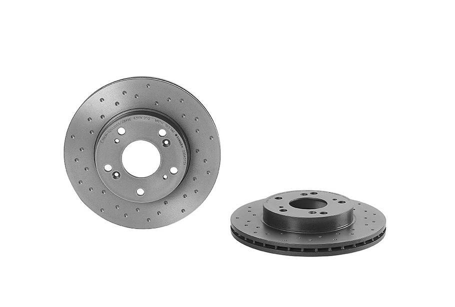 Brembo Brake Rotor, Xtra, Vented Cross Drilled, One Piece Design, Wheel Bolt Pattern 5 X 114.3 Millimeter – 0954573XC02