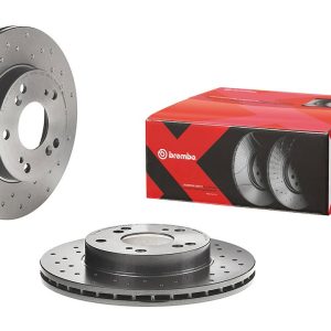 Brembo Brake Rotor, Xtra, Vented Cross Drilled, One Piece Design, Wheel Bolt Pattern 5 X 114.3 Millimeter – 0954573XC02