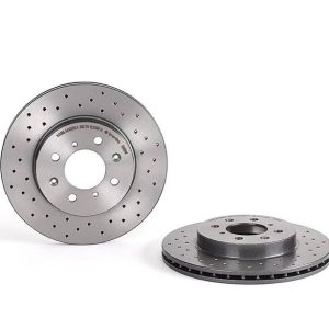 Brembo Brake Rotor, Xtra, Vented Cross Drilled, One Piece Design, Wheel Bolt Pattern 4 X 100 Millimeter – 0955091XC02