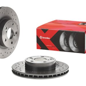 Brembo Brake Rotor, Xtra, Vented Cross Drilled, One Piece Design, Wheel Bolt Pattern 5 X 100 Millimeter – 0956731XC02