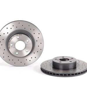 Brembo Brake Rotor, Xtra, Vented Cross Drilled, One Piece Design, Wheel Bolt Pattern 5 X 100 Millimeter – 0956742XC02
