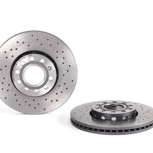 Brembo Brake Rotor, Xtra, Vented Cross Drilled, One Piece Design, Wheel Bolt Pattern 5 X 112 Millimeter – 0957452XC02