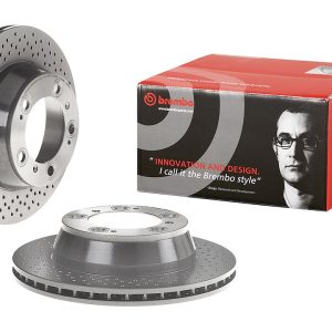 Brembo Brake Rotor, Vented Cross Drilled, One Piece Design, Wheel Bolt Pattern 5 X 130 Millimeter – 09666511C02