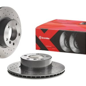 Brembo Brake Rotor, Xtra, Vented Cross Drilled, One Piece Design, Wheel Bolt Pattern 5 X 120 Millimeter – 0969241XC02