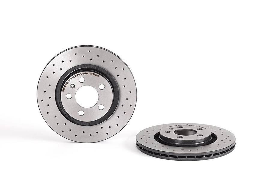 Brembo Brake Rotor, Xtra, Vented Cross Drilled, One Piece Design, Wheel Bolt Pattern 5 X 100 Millimeter – 0970121XC02