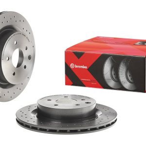 Brembo Brake Rotor, Xtra, Vented Cross Drilled, One Piece Design, Wheel Bolt Pattern 5 X 114.3 Millimeter – 0973562XC02