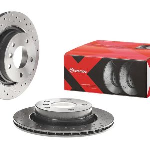 Brembo Brake Rotor, Xtra, Vented Cross Drilled, One Piece Design, Wheel Bolt Pattern 5 X 120 Millimeter – 0977021XC02