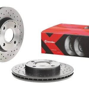 Brembo Brake Rotor, Xtra, Vented Cross Drilled, One Piece Design, Wheel Bolt Pattern 4 X 107.95 Millimeter – 0978061XC02