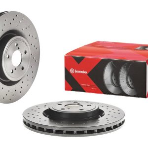 Brembo Brake Rotor, Xtra, Vented Cross Drilled, One Piece Design, Wheel Bolt Pattern 5 X 100 Millimeter – 0978121XC02