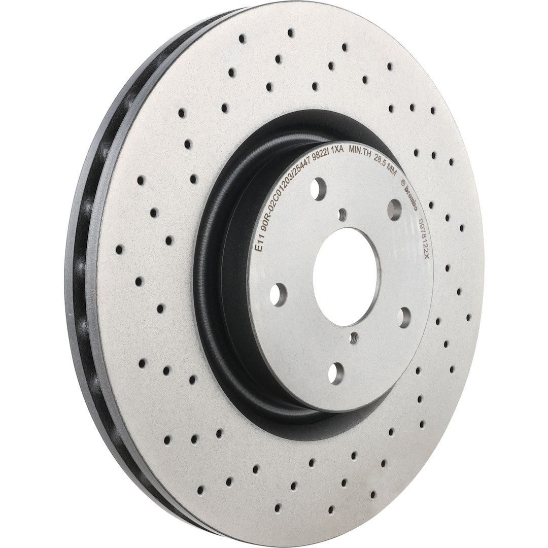 Brembo Brake Rotor, Xtra, Vented Cross Drilled, One Piece Design, Wheel Bolt Pattern 5 X 114.3 Millimeter – 0978122XC02