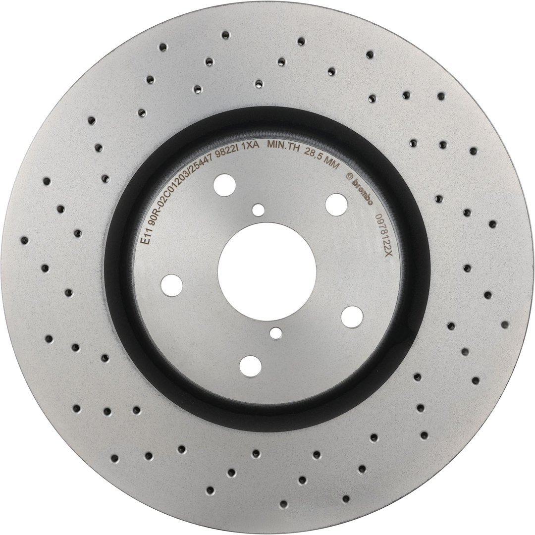 Brembo Brake Rotor, Xtra, Vented Cross Drilled, One Piece Design, Wheel Bolt Pattern 5 X 114.3 Millimeter – 0978122XC02