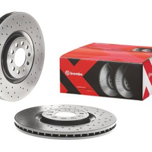 Brembo Brake Rotor, Xtra, Vented Cross Drilled, One Piece Design, Wheel Bolt Pattern 5 X 100 Millimeter – 0978801XC02