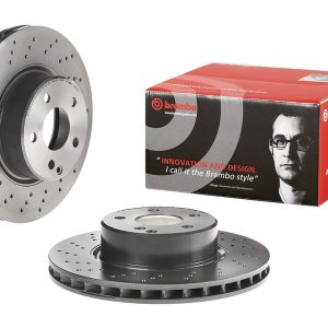 Brembo Brake Rotor, Vented Cross Drilled, One Piece Design, Wheel Bolt Pattern 5 X 112 Millimeter – 09812711C02