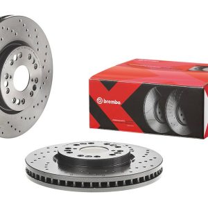 Brembo Brake Rotor, Xtra, Vented Cross Drilled, One Piece Design, Wheel Bolt Pattern 5 X 114.3 Millimeter – 0984021XC02