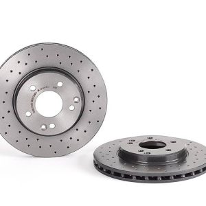 Brembo Brake Rotor, Xtra, Vented Cross Drilled, One Piece Design, Wheel Bolt Pattern 5 X 112 Millimeter – 0984111XC02