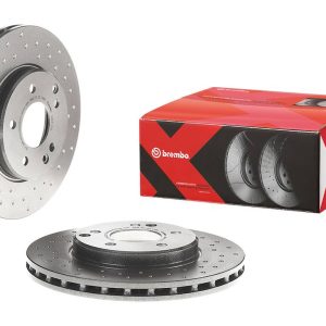 Brembo Brake Rotor, Xtra, Vented Cross Drilled, One Piece Design, Wheel Bolt Pattern 5 X 112 Millimeter – 0984111XC02