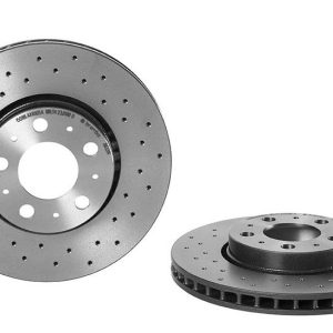 Brembo Brake Rotor, Xtra, Vented Cross Drilled, One Piece Design, Wheel Bolt Pattern 5 X 108 Millimeter – 0986331XC02