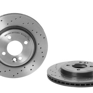Brembo Brake Rotor, Xtra, Vented Cross Drilled, One Piece Design, Wheel Bolt Pattern 4 X 100 Millimeter – 0986551XC02
