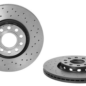 Brembo Brake Rotor, Xtra, Vented Cross Drilled, One Piece Design, Wheel Bolt Pattern 5 X 112 Millimeter – 0986901XC02