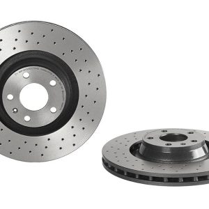 Brembo Brake Rotor, Xtra, Vented Cross Drilled, One Piece Design, Wheel Bolt Pattern 5 X 112 Millimeter – 0988413XC02