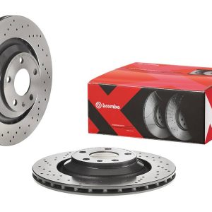 Brembo Brake Rotor, Xtra, Vented Cross Drilled, One Piece Design, Wheel Bolt Pattern 5 X 112 Millimeter – 0988422XC02