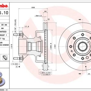 Brembo Brake Rotor, Vented, One Piece Design, Wheel Bolt Pattern 8 X 165.1 Millimeter – 09886610C02