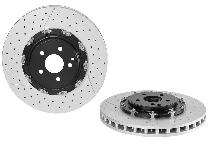 Brembo Brake Rotor, Vented Cross Drilled, One Piece Design, Wheel Bolt Pattern 5 X 112 Millimeter – 09887823C02