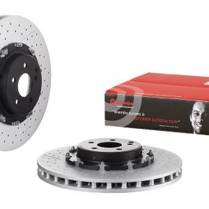 Brembo Brake Rotor, Vented Cross Drilled, One Piece Design, Wheel Bolt Pattern 5 X 112 Millimeter – 09888023C02