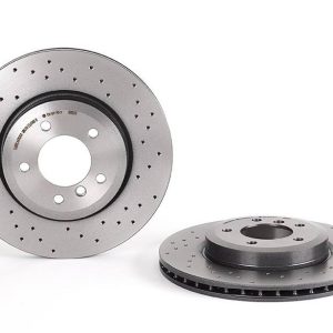 Brembo Brake Rotor, Xtra, Vented Cross Drilled, One Piece Design, Wheel Bolt Pattern 5 X 120 Millimeter – 0989521XC02