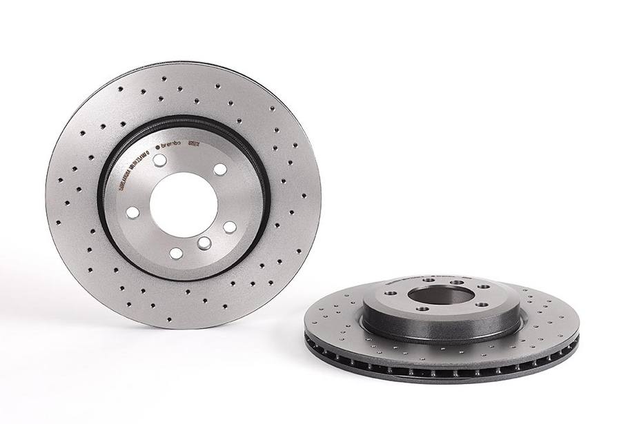 Brembo Brake Rotor, Xtra, Vented Cross Drilled, One Piece Design, Wheel Bolt Pattern 5 X 120 Millimeter – 0989521XC02