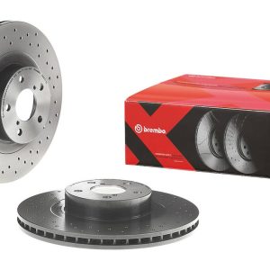 Brembo Brake Rotor, Xtra, Vented Cross Drilled, One Piece Design, Wheel Bolt Pattern 5 X 100 Millimeter – 0990771XC02