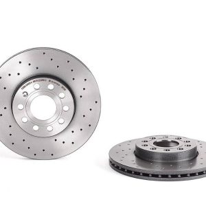 Brembo Brake Rotor, Xtra, Vented Cross Drilled, One Piece Design, Wheel Bolt Pattern 5 X 112 Millimeter – 0991451XC02