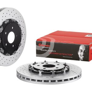 Brembo Brake Rotor, Vented Cross Drilled, One Piece Design, Wheel Bolt Pattern 5 X 112 Millimeter – 09925433C02