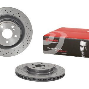 Brembo Brake Rotor, Vented Cross Drilled, One Piece Design, Wheel Bolt Pattern 5 X 112 Millimeter – 09925741C02