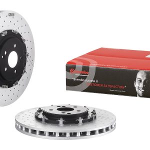 Brembo Brake Rotor, Vented Cross Drilled, One Piece Design, Wheel Bolt Pattern 5 X 112 Millimeter – 09931333C02