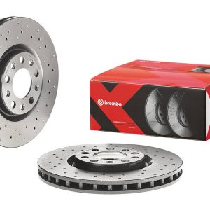 Brembo Brake Rotor, Xtra, Vented Cross Drilled, One Piece Design, Wheel Bolt Pattern 5 X 110 Millimeter – 0993632XC02