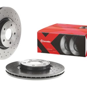 Brembo Brake Rotor, Xtra, Vented Cross Drilled, One Piece Design, Wheel Bolt Pattern 5 X 107.95 Millimeter – 0994681XC02