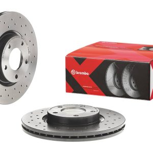 Brembo Brake Rotor, Xtra, Vented Cross Drilled, One Piece Design, Wheel Bolt Pattern 5 X 114.3 Millimeter – 0994682XC02