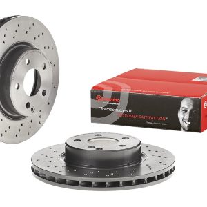 Brembo Brake Rotor, Vented Cross Drilled, One Piece Design, Wheel Bolt Pattern 5 X 112 Millimeter – 09948121C02
