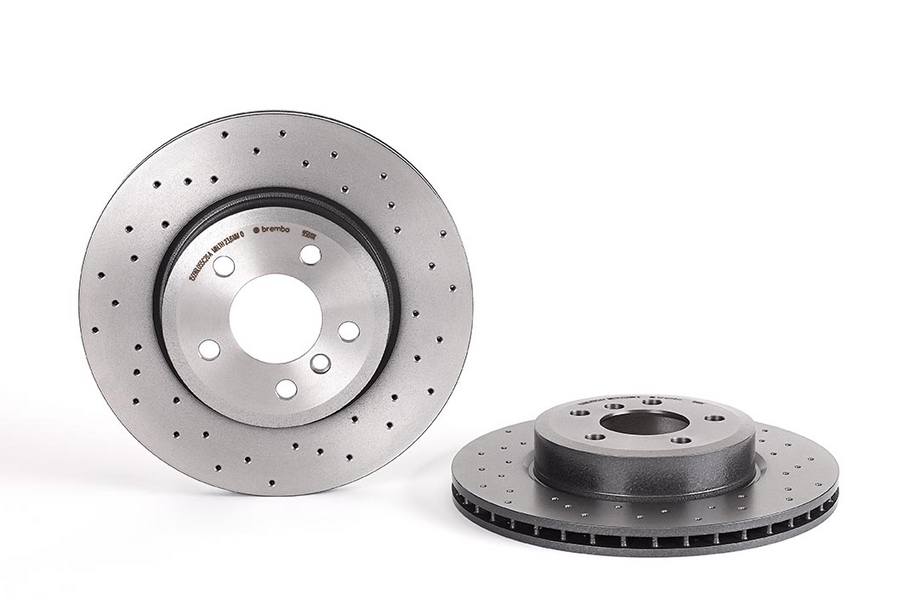 Brembo Brake Rotor, Xtra, Vented Cross Drilled, One Piece Design, Wheel Bolt Pattern 5 X 120 Millimeter – 0995811XC02