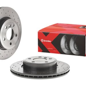 Brembo Brake Rotor, Xtra, Vented Cross Drilled, One Piece Design, Wheel Bolt Pattern 5 X 120 Millimeter – 0995811XC02